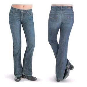 Harley Davidson MotorClothes Blue Denim Signature Embroidered Bootcut Jeans Sz 8